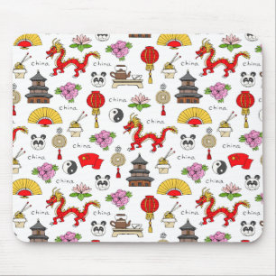 China Symbols Pattern Mouse Mat