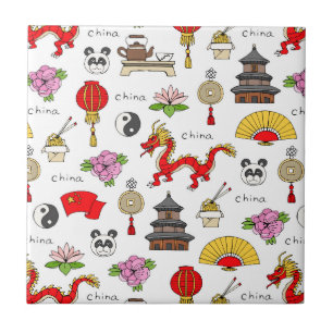 China Symbols Pattern Tile
