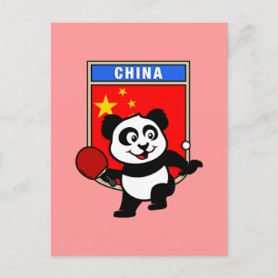 China Table Tennis Panda Postcard
