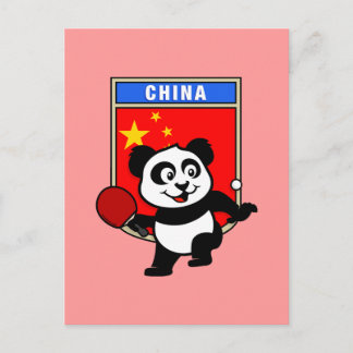 China Table Tennis Panda Postcard