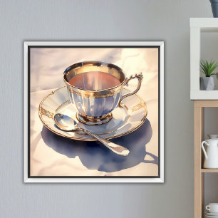 China Tea Cup Watercolor Elegant Kitchen Dining Canvas Print