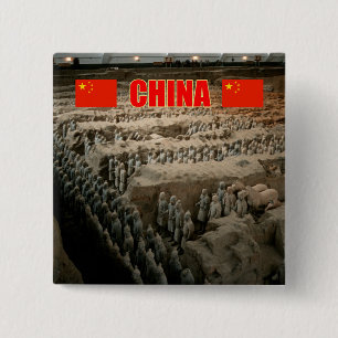 CHINA Terracotta Army 15 Cm Square Badge
