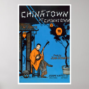 China Town Asia Wolrd Travel Vintage Travel Poster