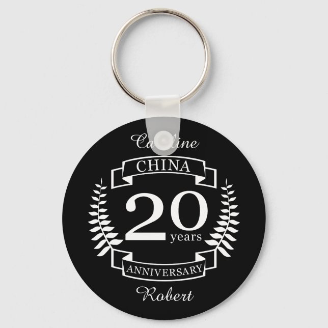 China Traditional wedding anniversary 20 years Key Ring (Front)