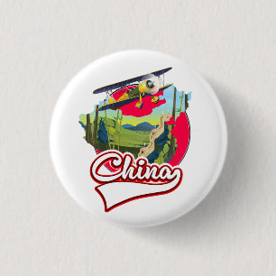 China Travel map logo 3 Cm Round Badge