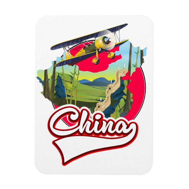 China Travel map logo Magnet (Vertical)
