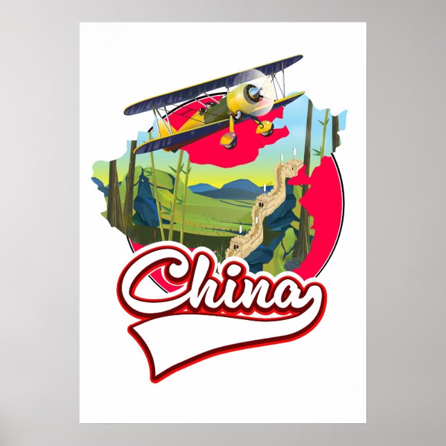 China Travel map logo Poster (Front)