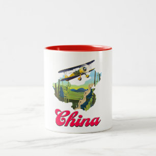 China travel map poster Two-Tone coffee mug