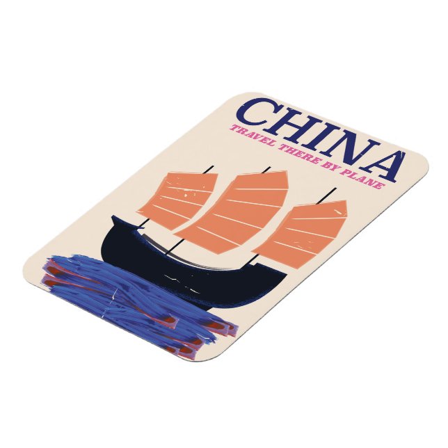 China "Travel there by plane" Magnet (Left Side)