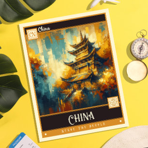 China Vintage Painting Postcard