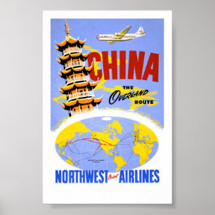 China Vintage Travel Poster Restored