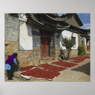 CHINA, Yunnan Province, Tianshengying. Drying Poster