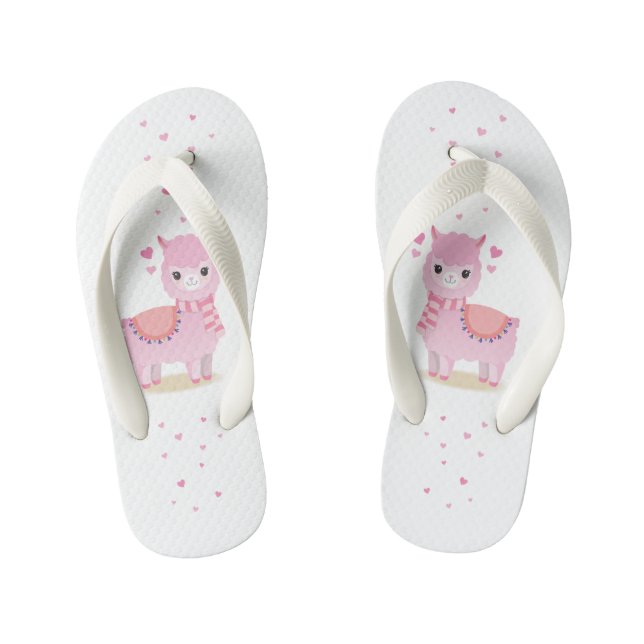 Chinaman Lhama Rosa Kid's Flip Flops (Footbed)