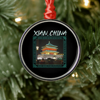 China's Ancient Xian Bell Tower Metal Tree Decoration