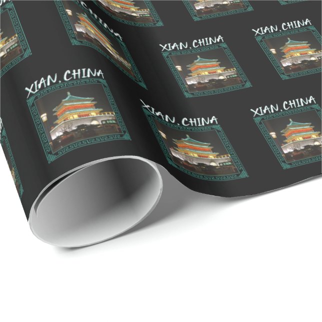 China's Ancient Xian Bell Tower Wrapping Paper (Roll Corner)