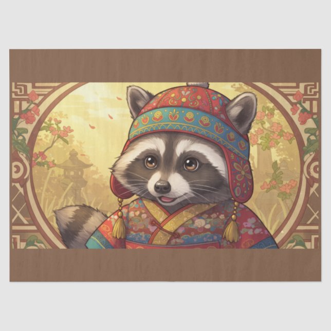 China's best dressed Racoon Tissue Paper (Front)