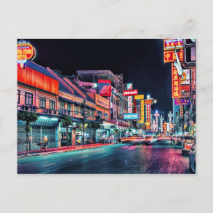 Chinatown by night postcard