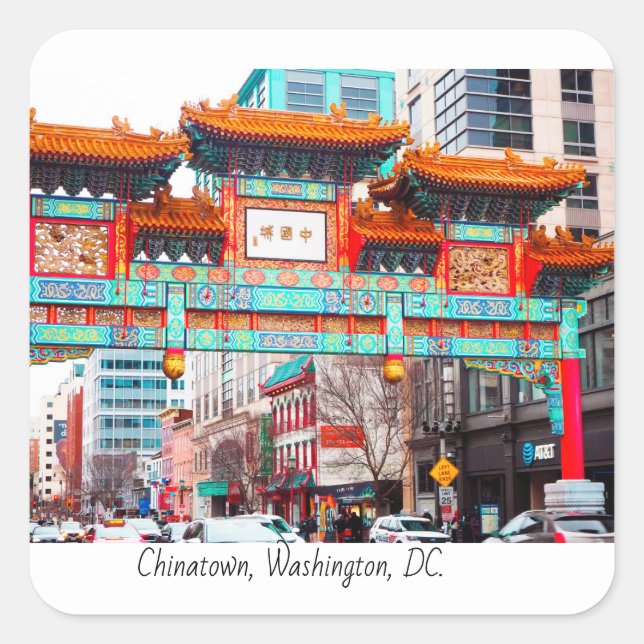 Chinatown DC, USA Square Sticker (Front)