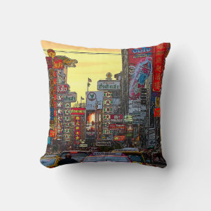 Chinatown in Bangkok Thailand - Altered Photo Cushion