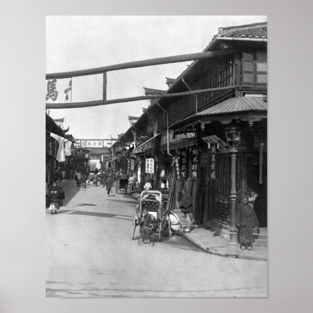 Chinatown in Shanghai, late 19th century Poster (Front)