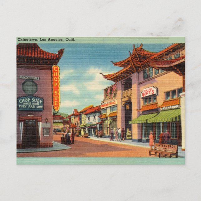 Chinatown, Los Angeles, California Vintage Postcard (Front)