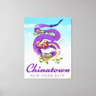 Chinatown New York city vintage poster Canvas Print