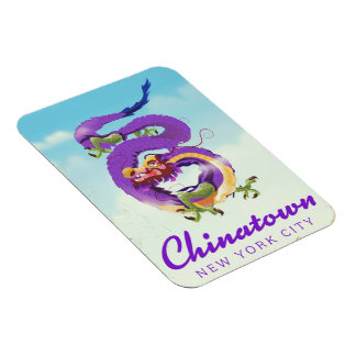 Chinatown New York city vintage poster Magnet