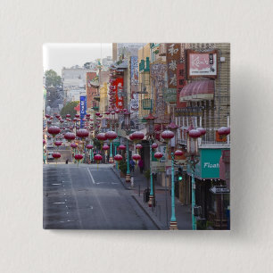 Chinatown on Grant Street in San Francisco, 15 Cm Square Badge