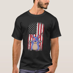 Chinchilla American Flag Boys Girls Men Women Four T-Shirt