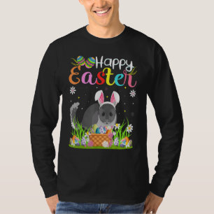 Chinchilla Bunny Egg Hunting Chinchilla Happy Eas T-Shirt