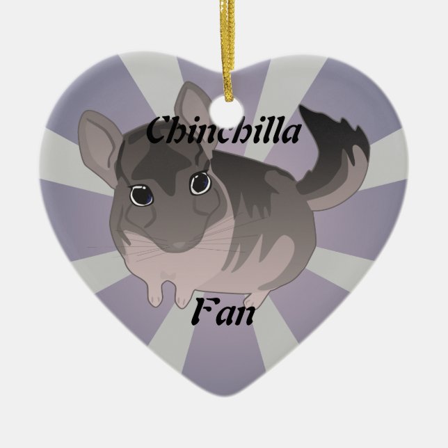 Chinchilla Ceramic Tree Decoration (Front)