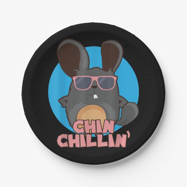 Chinchilla Chinchillin I Cool Sunglasses Gift Paper Plate (Front)