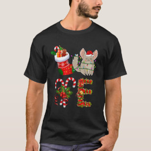 Chinchilla Christmas Lights Led Santa Hat Christma T-Shirt