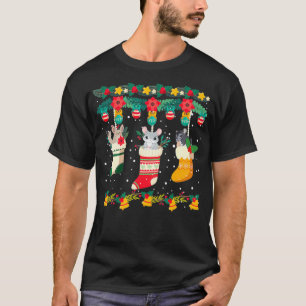 Chinchilla Christmas Socks Xmas Lights Pajama T-Shirt