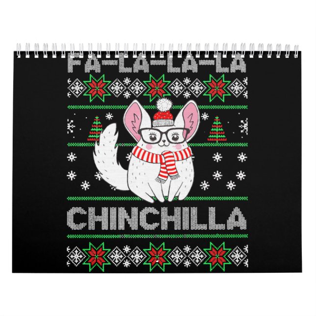 Chinchilla Christmas Ugly Gift For Chinchilla Love Calendar (Cover)