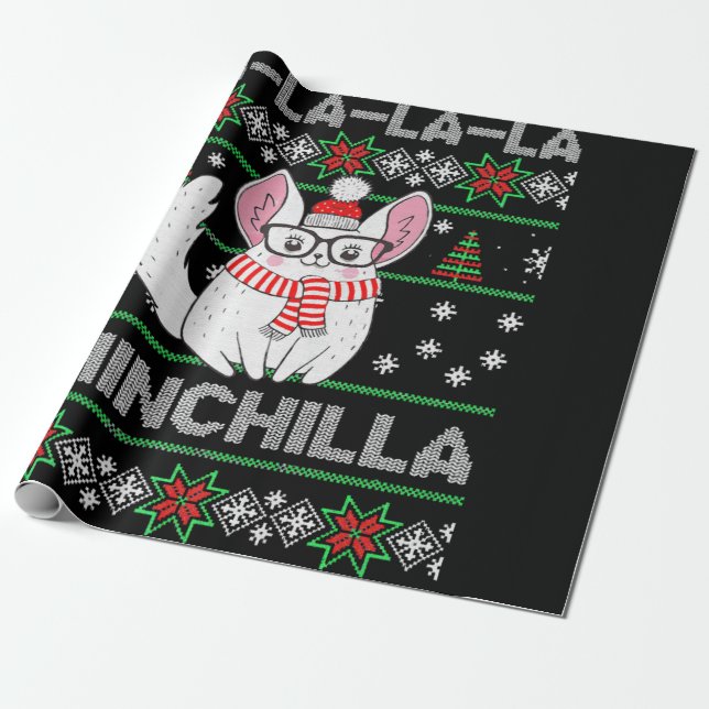Chinchilla Christmas Ugly Gift For Chinchilla Love Wrapping Paper (Unrolled)