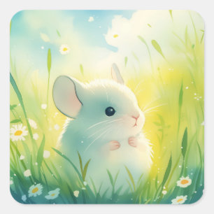 Chinchilla Day Under the Sun Square Sticker