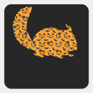 Chinchilla Easy Halloween Outfit Rodent Lazy Square Sticker