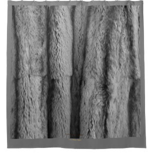 CHINCHILLA FUR GREY SHOWER CURTAIN
