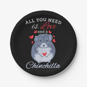Chinchilla Gift Funny Cute Pet Animal Lover Owner Paper Plate