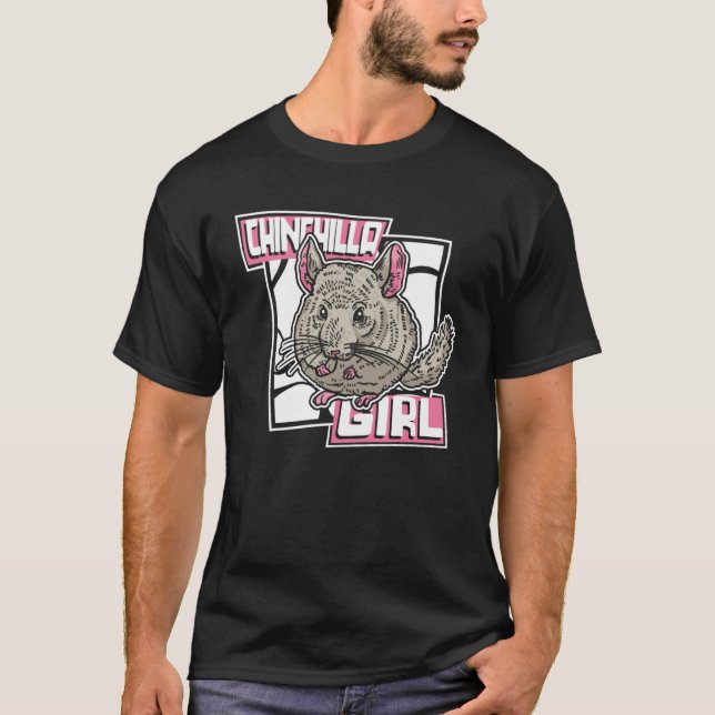 Chinchilla Girl Long Hair Short Tail Chinchilla T-Shirt (Front)