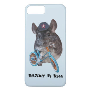 Chinchilla holding bike wearing ball cap iPhone 8 plus/7 plus case