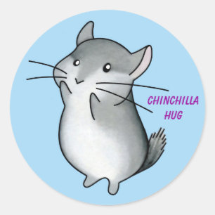 Chinchilla hug classic round sticker