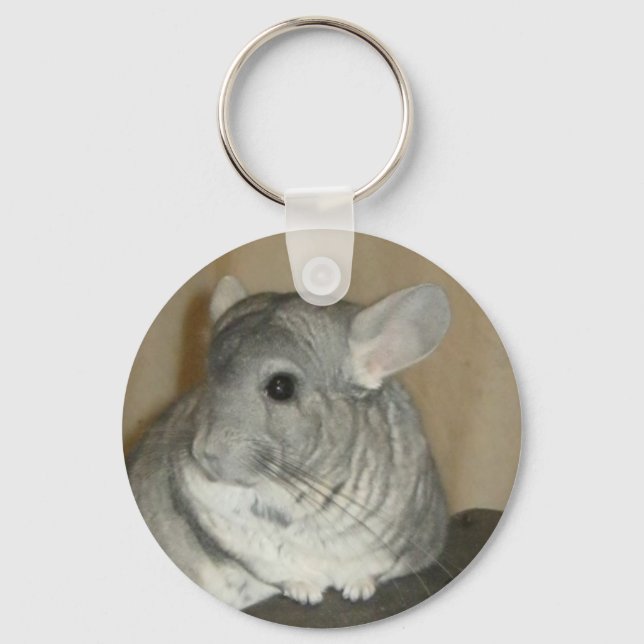 Chinchilla Keyring (round Classic) (Front)