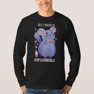 Chinchilla Kpop Music Dancing Chinchilla Rodent P T-Shirt
