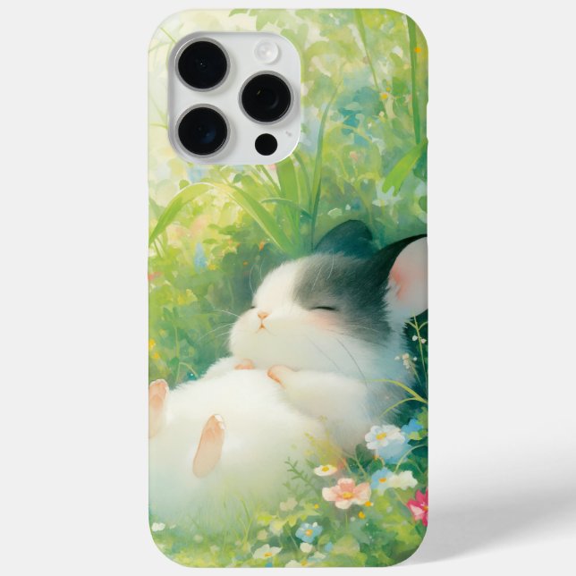 Chinchilla Peaceful Floral Nap Case-Mate iPhone Case (Back)