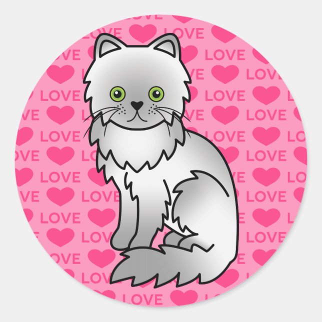 Chinchilla Persian Classic Round Sticker (Front)