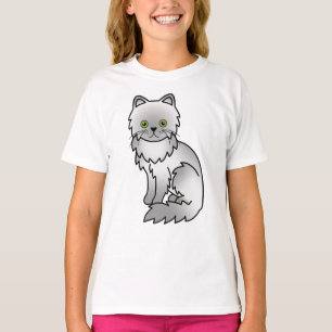 Chinchilla Persian Cute Cartoon Cat Illustration T-Shirt