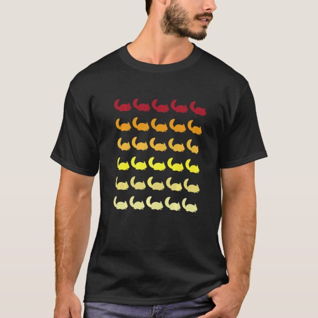 Chinchilla Retro Animal Pattern T-Shirt (Front)