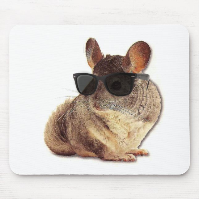 Chinchilla Sunglasses Mouse Mat (Front)